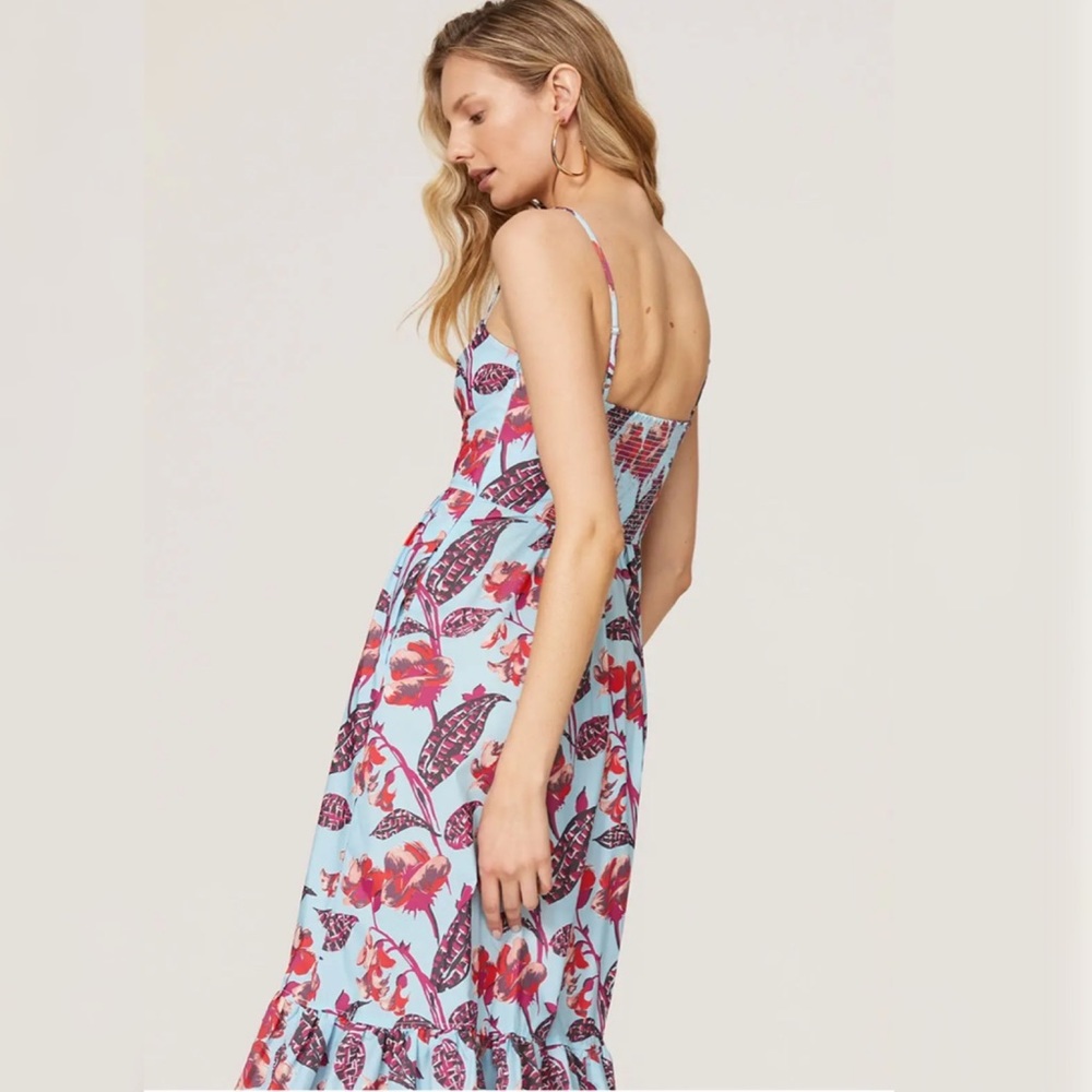A.L.C. Blue and Red Floral Midi Dress - Picture 3 of 14